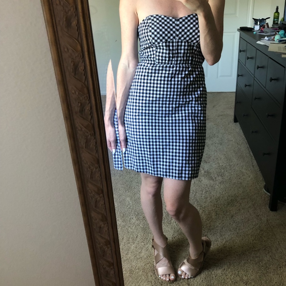 Black poppy gingham dress